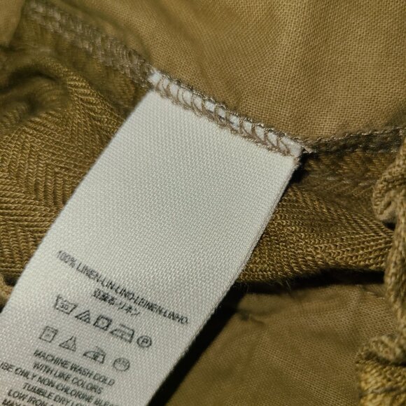 Free People Like This Paper Bag Tie-waist High Rise Linen Pants Cuffed - Picture 6 of 6